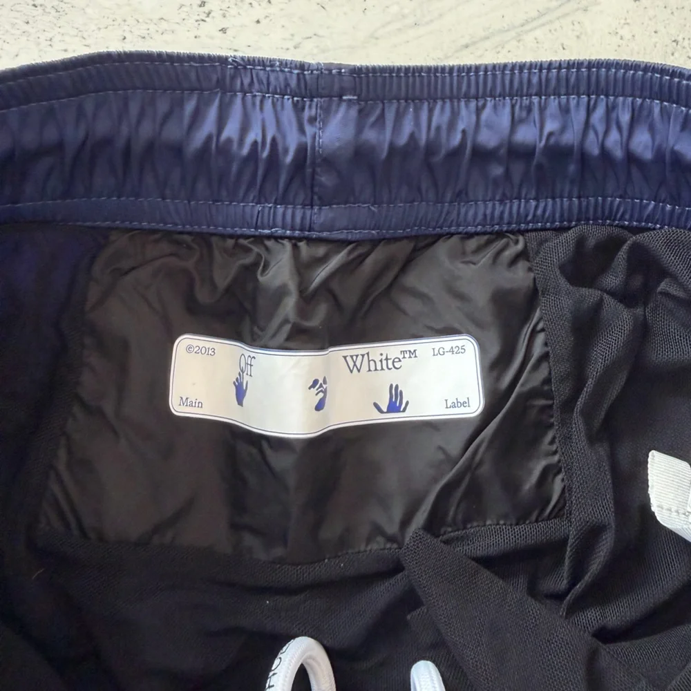 Off-White Navy Swim Shorts - Picture 4 of 6